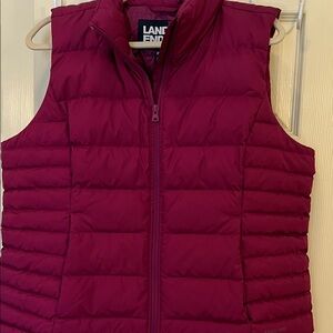 Lands' End Women's Quilted Vest - Berry